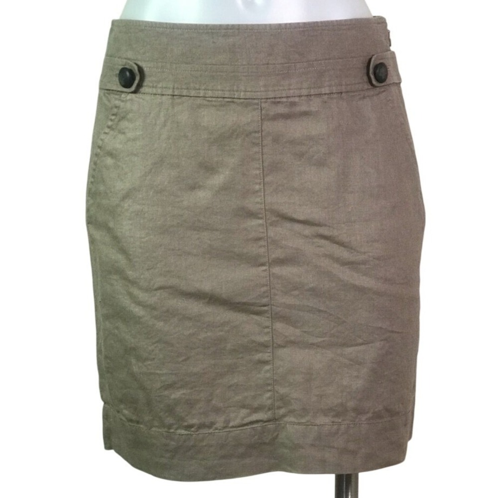 BANANA REPUBLIC TAN LINEN PENCIL SKIRT